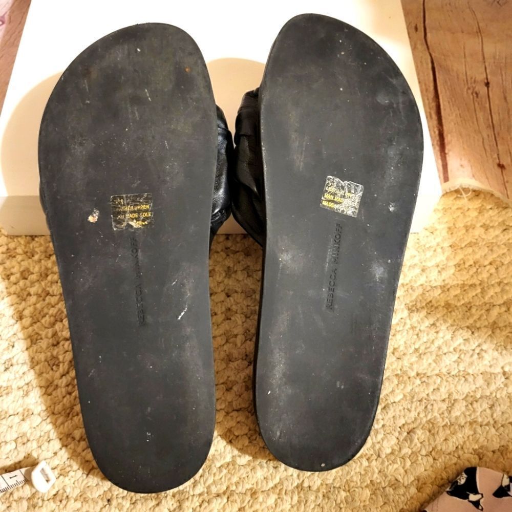 Rebecca Minkoff "Valeraine" Black Buttery Soft Leather Slide Sandals Sz.10 $295 - Picture 8 of 9